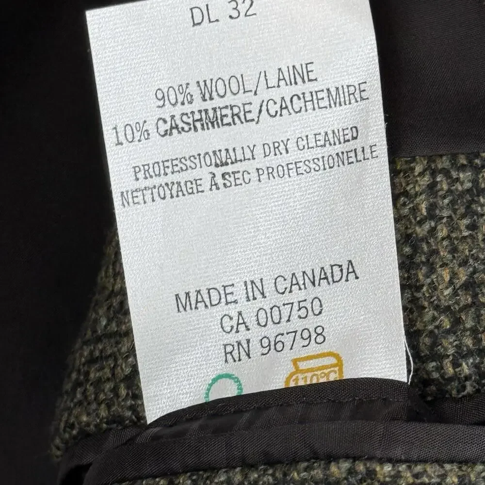 Ermenegildo Zegna Wool Cashmere Blazer Sports Coat Textured Canada Made Men 42R